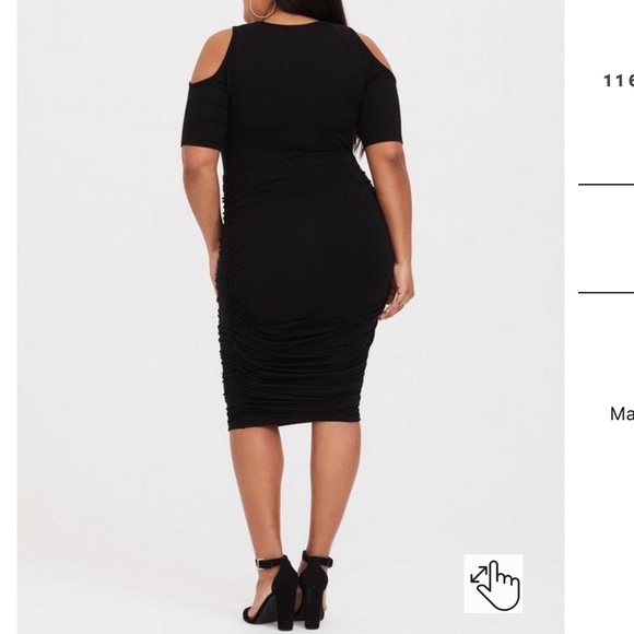 Torrid Shirred Cold Shoulder Dress - Picture 3 of 4